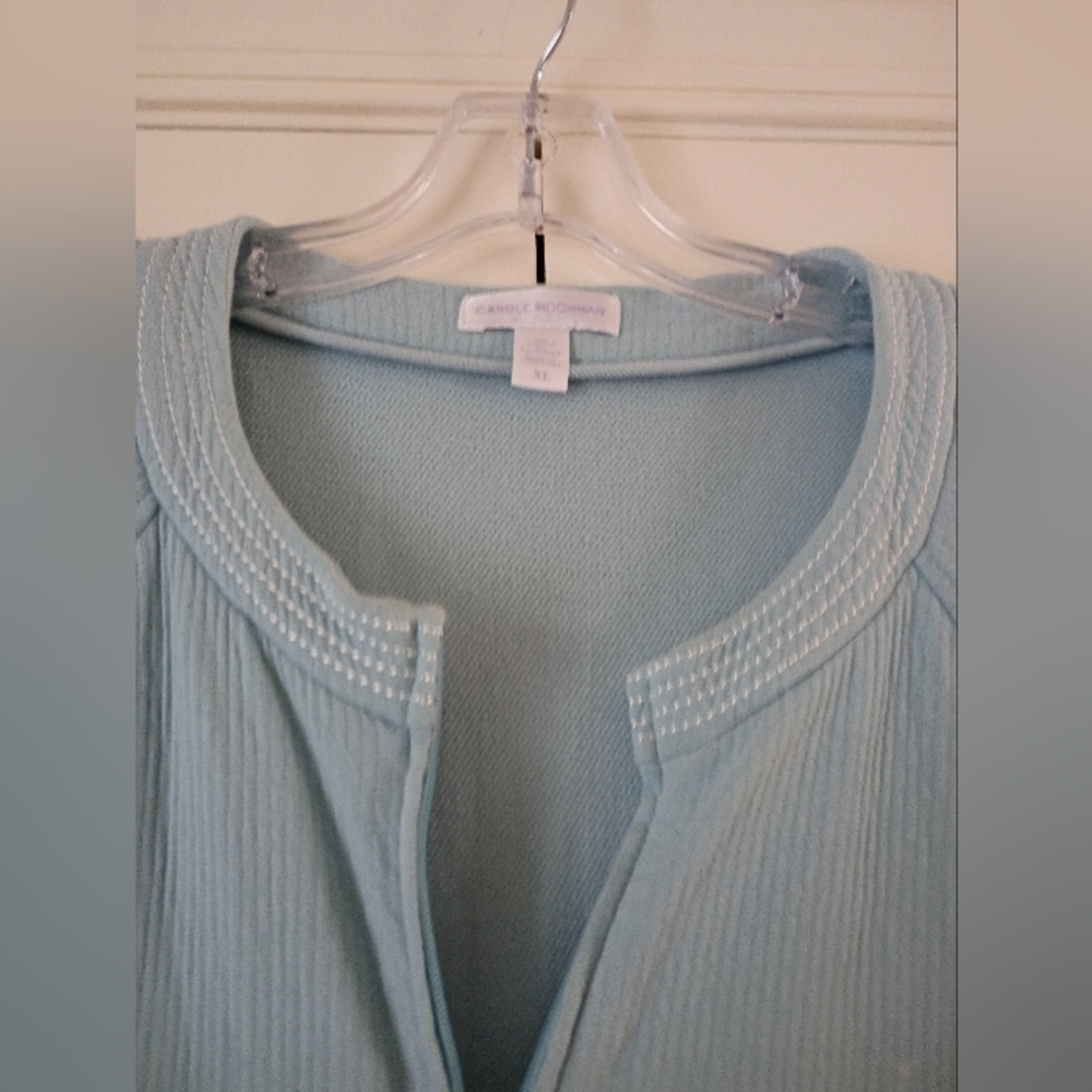 Cozy Carole Hochman Quilted Robe Light Blue Full Zip Midi Housec.good Condition - Picture 4 of 8